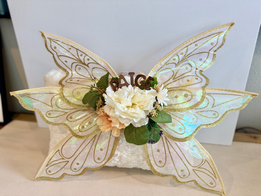 Fairy Wings kids custom name girls fairy costume gold floral fairy wings gift fairy birthday idea 1st year photo prop keepsake fairy wings | MakerPlace by Michaels Fairy Wings kids custom name girls fairy costume gold floral fairy wings gift fairy birthday idea 1st year photo prop keepsake fairy wings | MakerPlace by Michaels